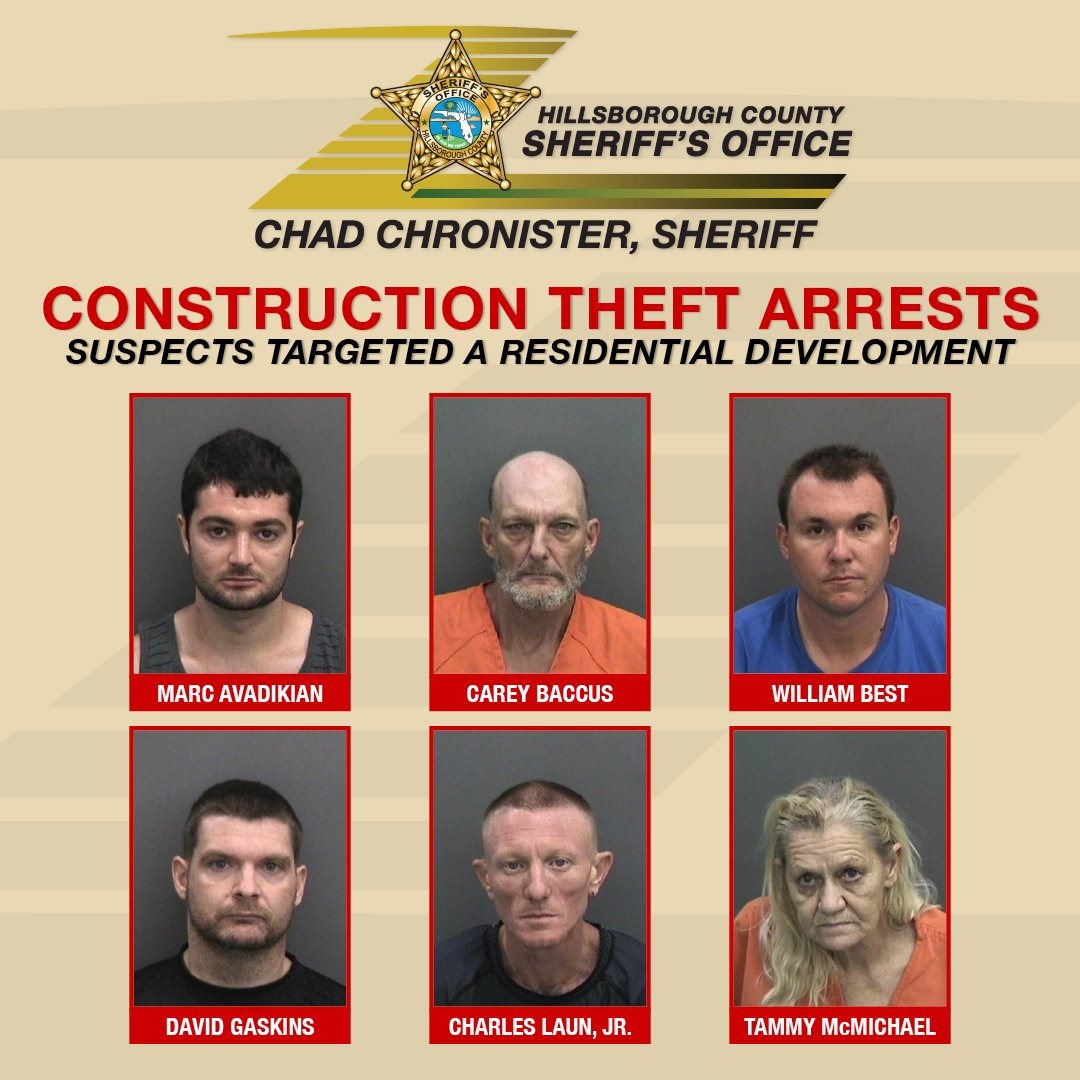 Six Arrested for Stealing From Residential Development